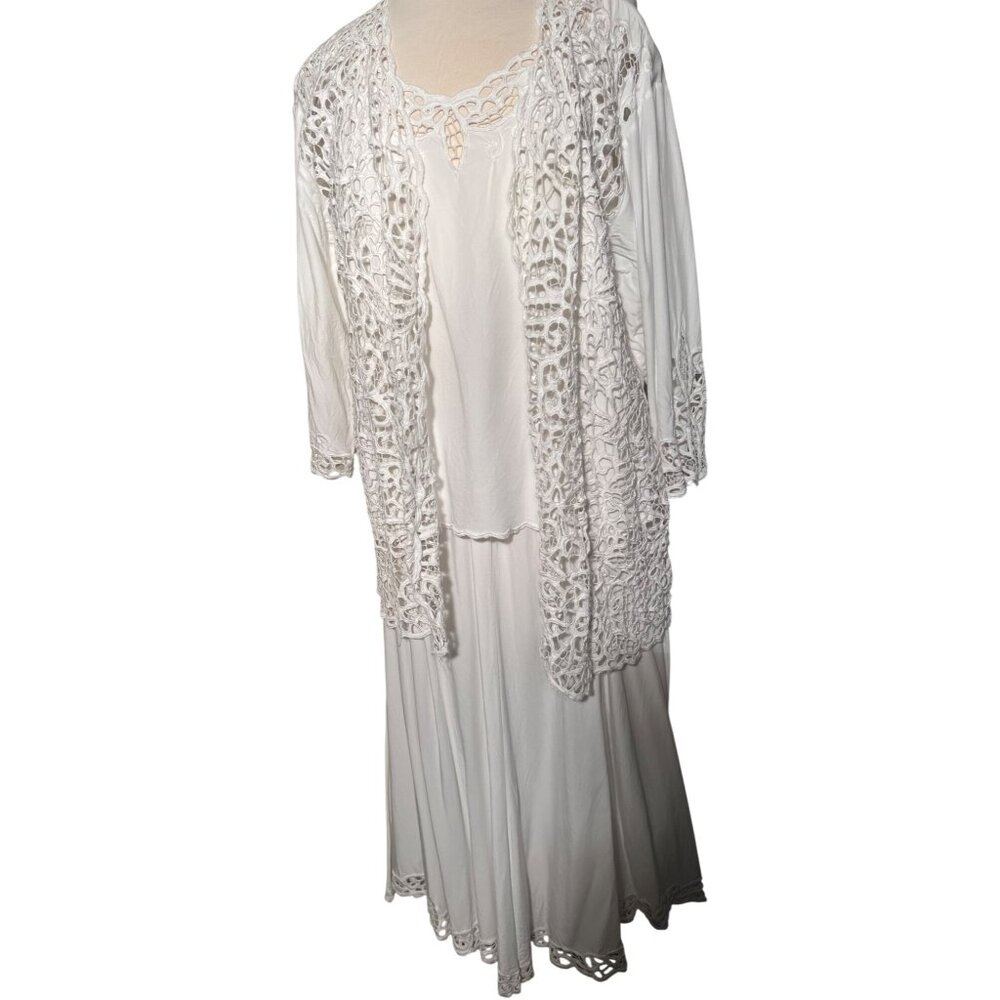 Bali Emerald OX One Size 3 PC Jacket-Tank-Maxi Skirt Rayon Wedding Beach Career